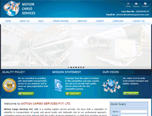 Tablet Screenshot of motioncargoservices.com